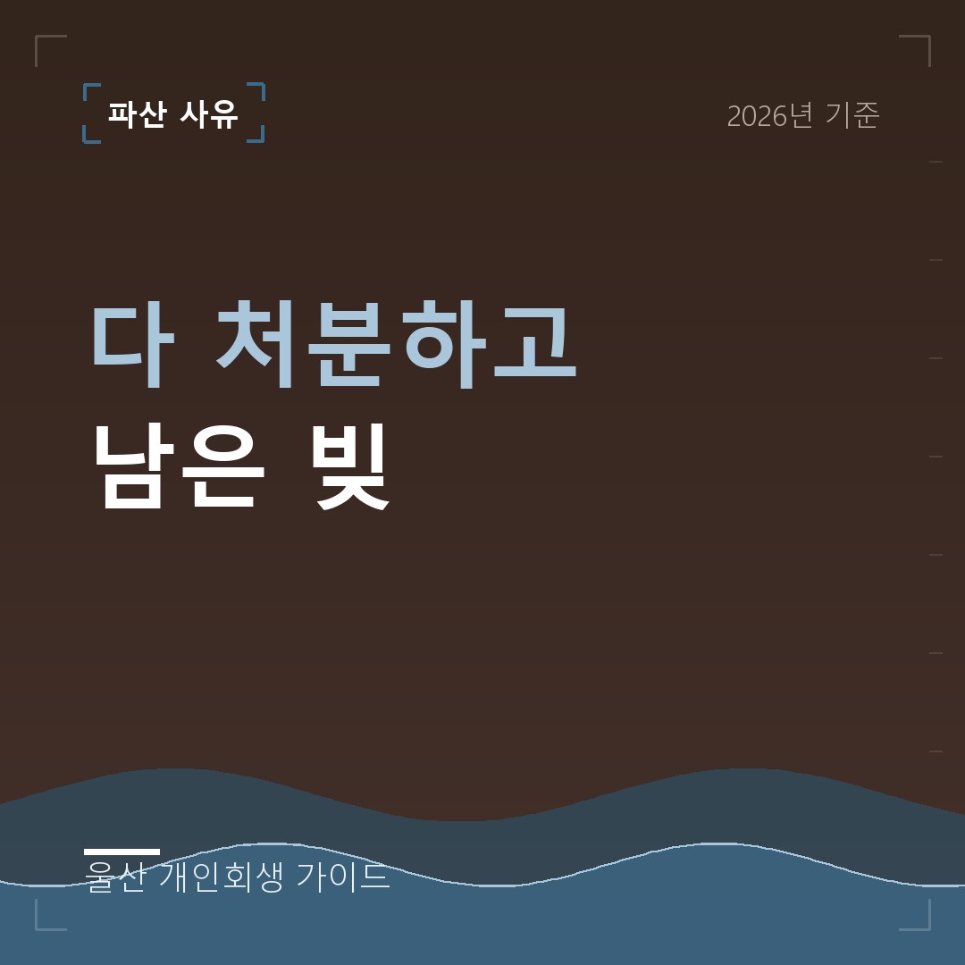 울산 개인회생 다 처분하고 남은 빚