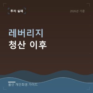 울산 개인회생 레버리지 청산 이후