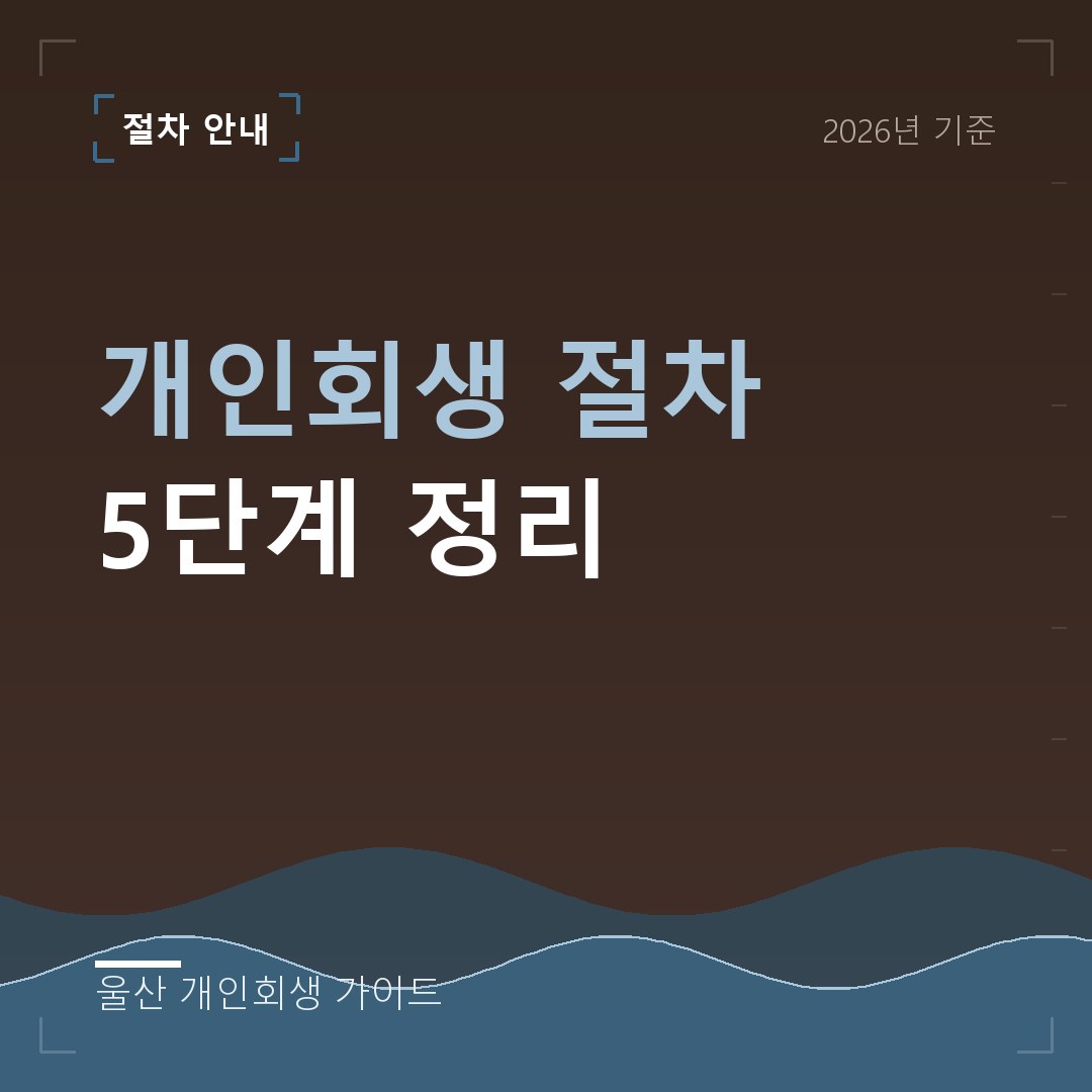 울산 개인회생 개인회생 절차 5단계 정리