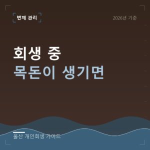 울산 개인회생 회생 중 목돈이 생기면