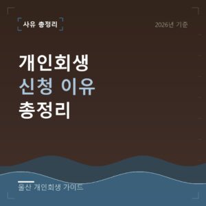 울산 개인회생 개인회생 신청 이유 총정리